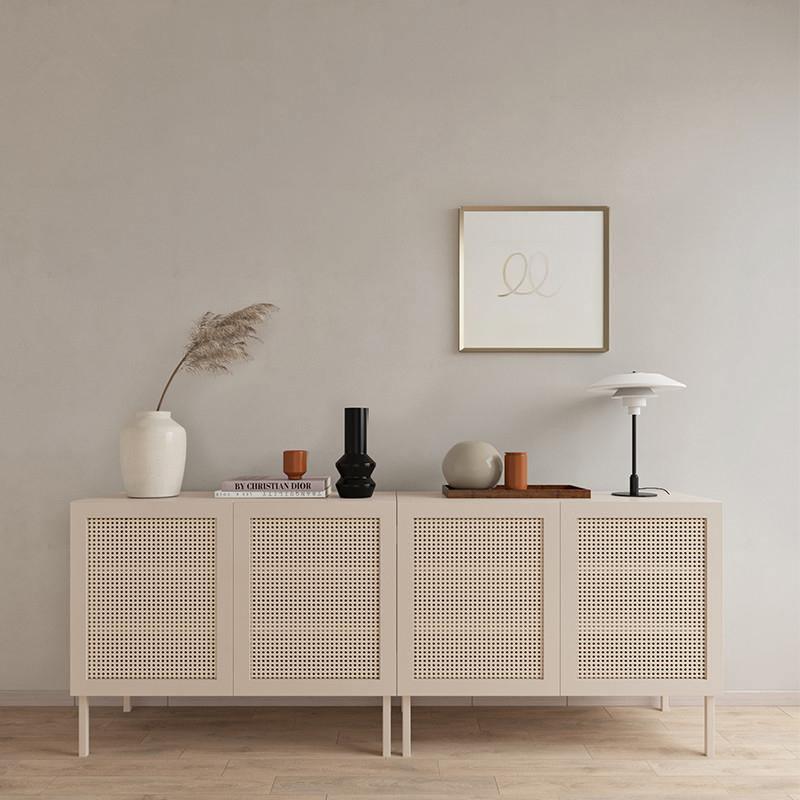 Gummy Cane Shoe Storage, Natural Rattan & Oak-Weilai Concept-Weilai Concept