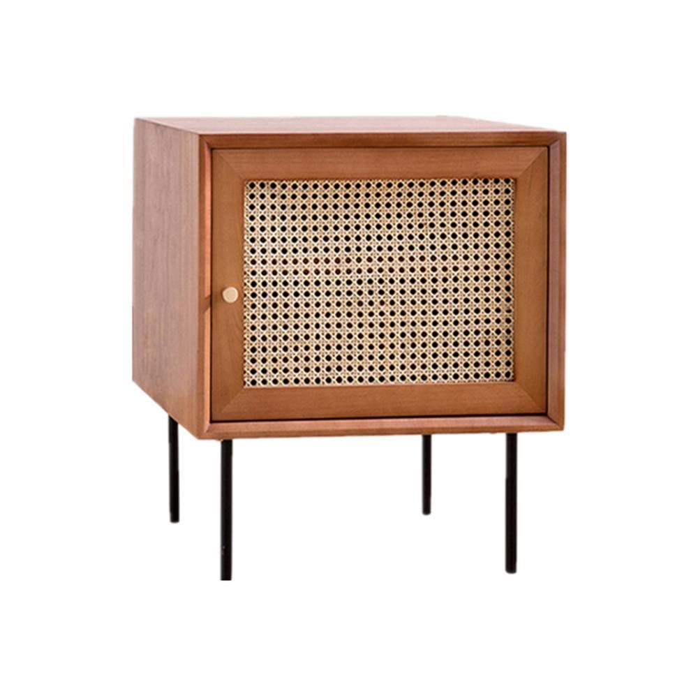 Cane Bedside Table, Natural Rattan & Wood-Weilai Concept-Weilai Concept