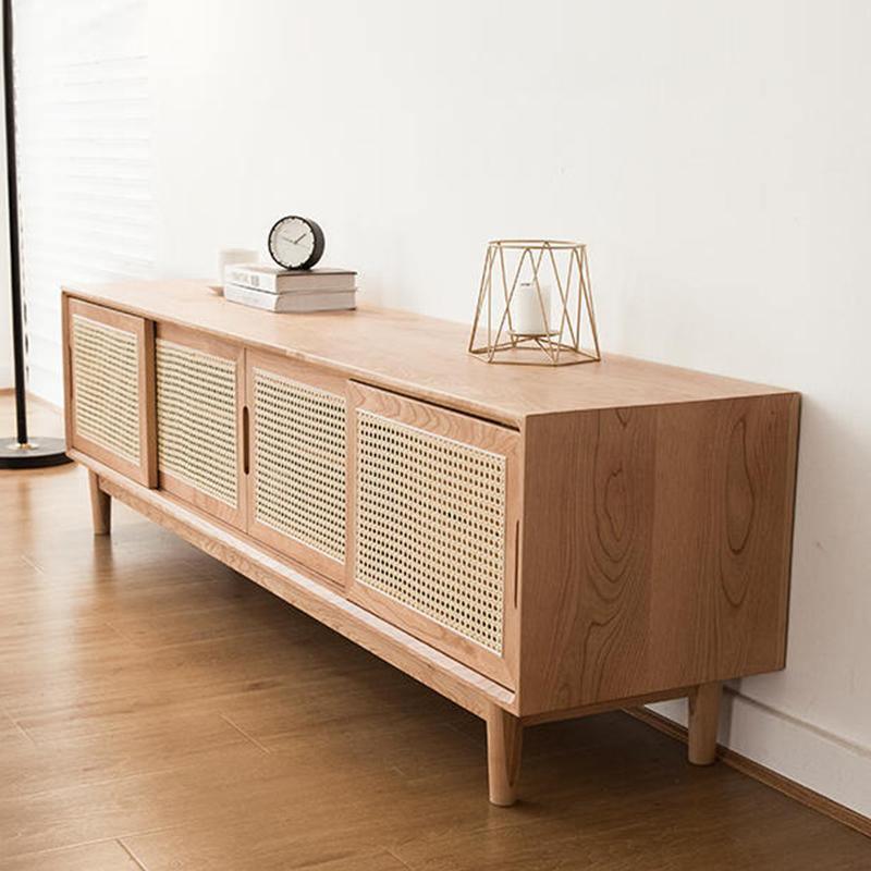 Randal Cane TV Stand, Natural Rattan & Wood-Weilai Concept-Weilai Concept