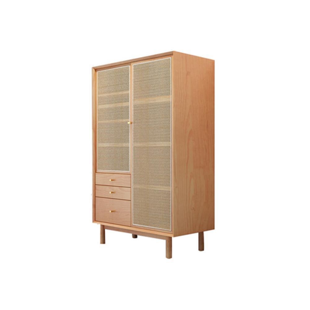Bernadette Wardrobe, Hallway Storage, Natural Rattan & Oak-Weilai Concept-1-Weilai Concept