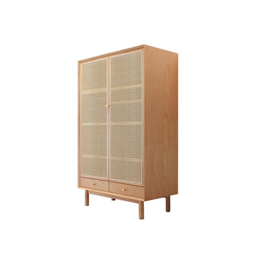 Bernadette Wardrobe, Hallway Storage, Natural Rattan & Oak-Weilai Concept-2-Weilai Concept