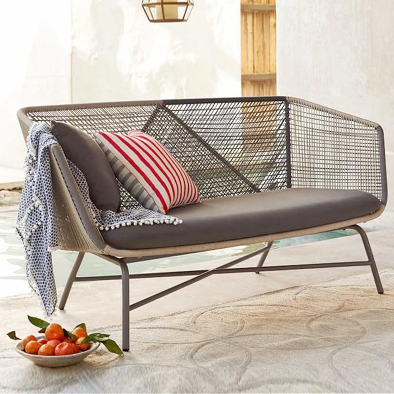 Carmean Rattan Chair and Footstool, Outdoor-Weilai Concept-Two Seater 145cm-Weilai Concept