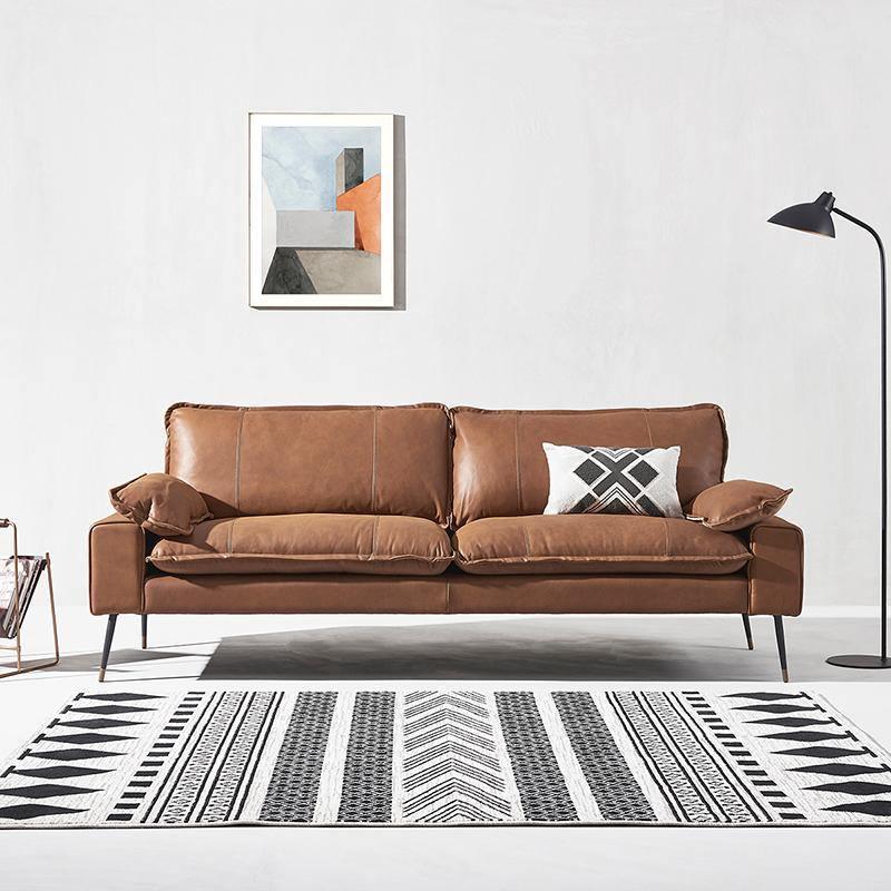 Caudill Thress Seater Sofa, Cowhide Leather-Sofas-Weilai Concept-Weilai Concept