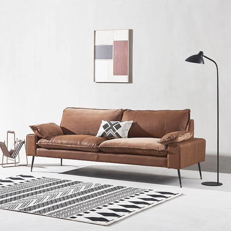 Caudill Thress Seater Sofa, Cowhide Leather-Sofas-Weilai Concept-Weilai Concept