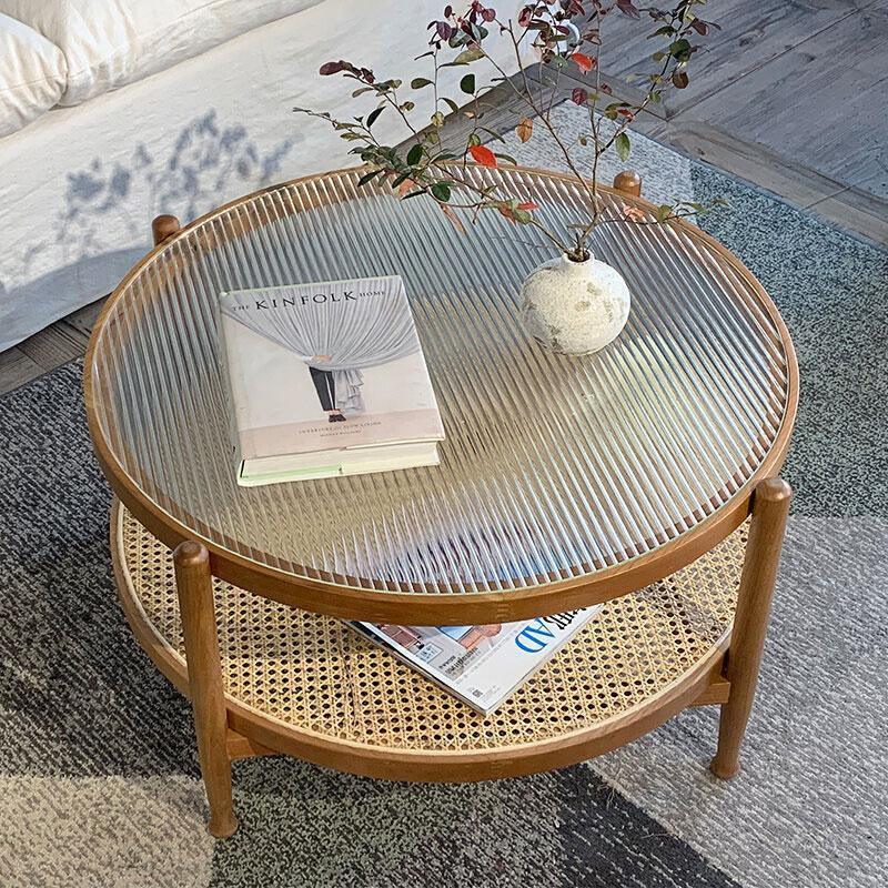 Cement Coffee Table Set, Oak-Weilai Concept-Weilai Concept