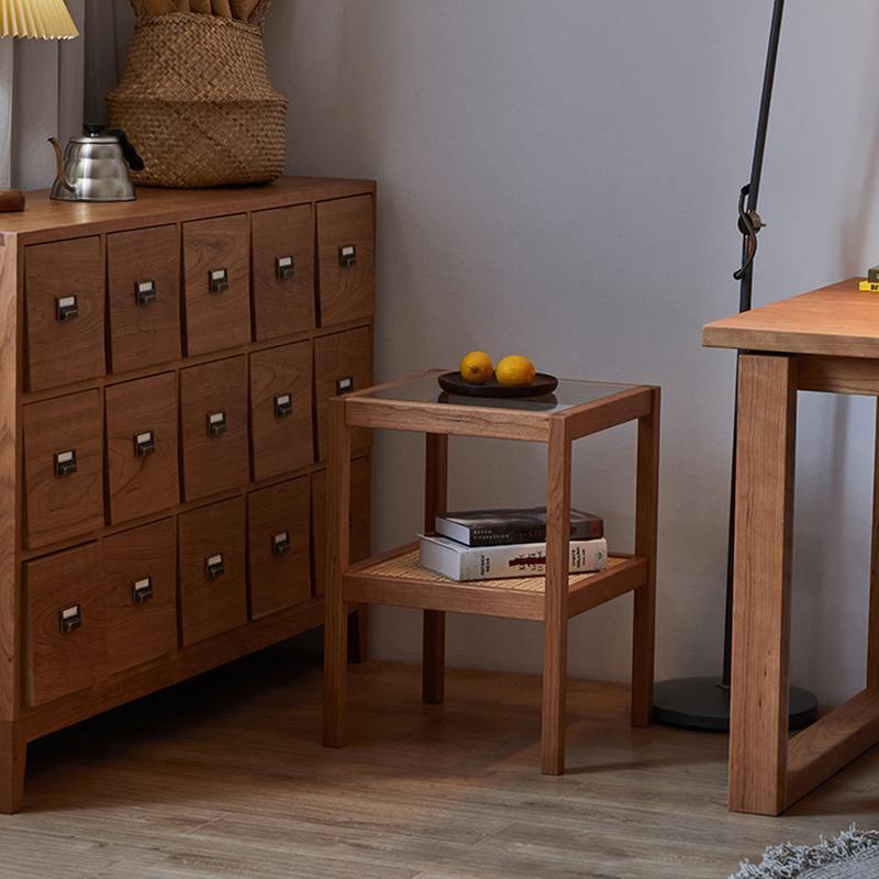 Cement Side Table, Light Oak-Weilai Concept-Weilai Concept