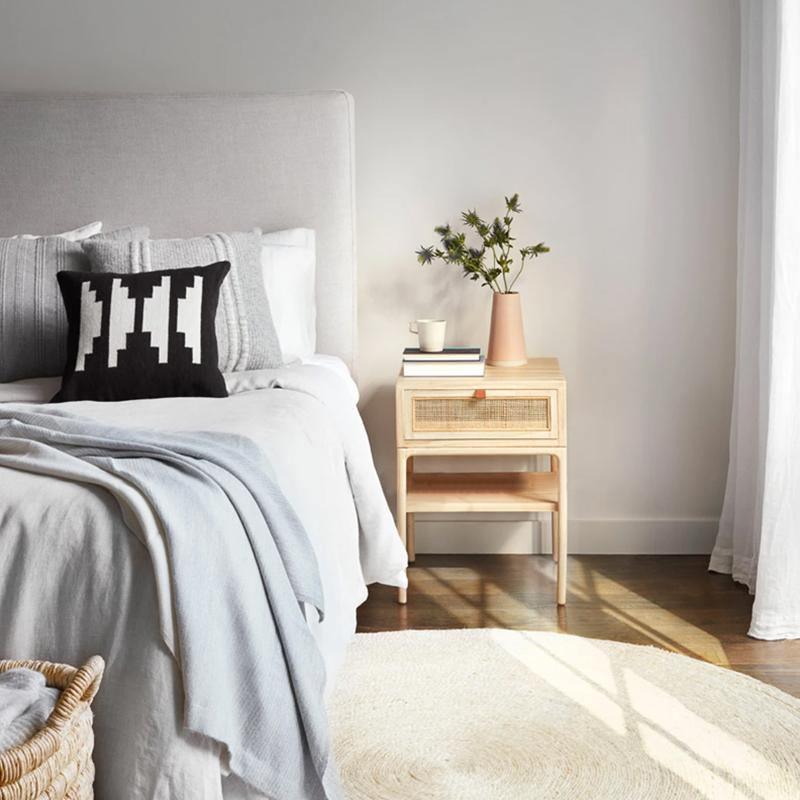 Cement Bedside Table, Light Oak-Weilai Concept-Weilai Concept