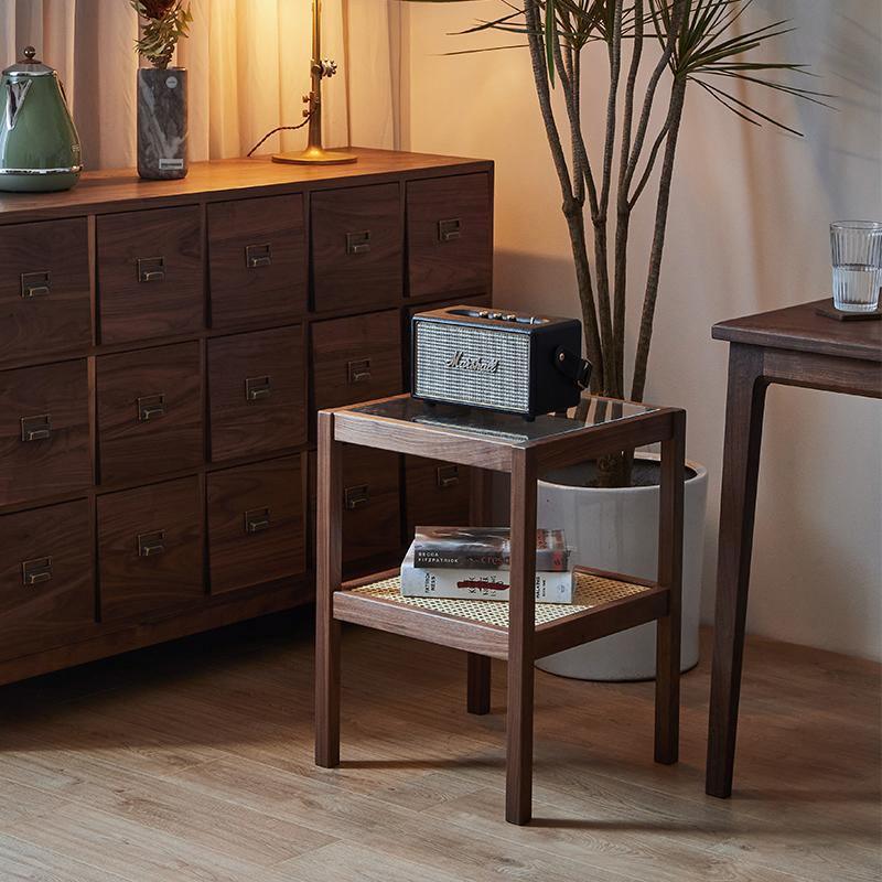 Cement Side Table, Light Oak-Weilai Concept-Weilai Concept