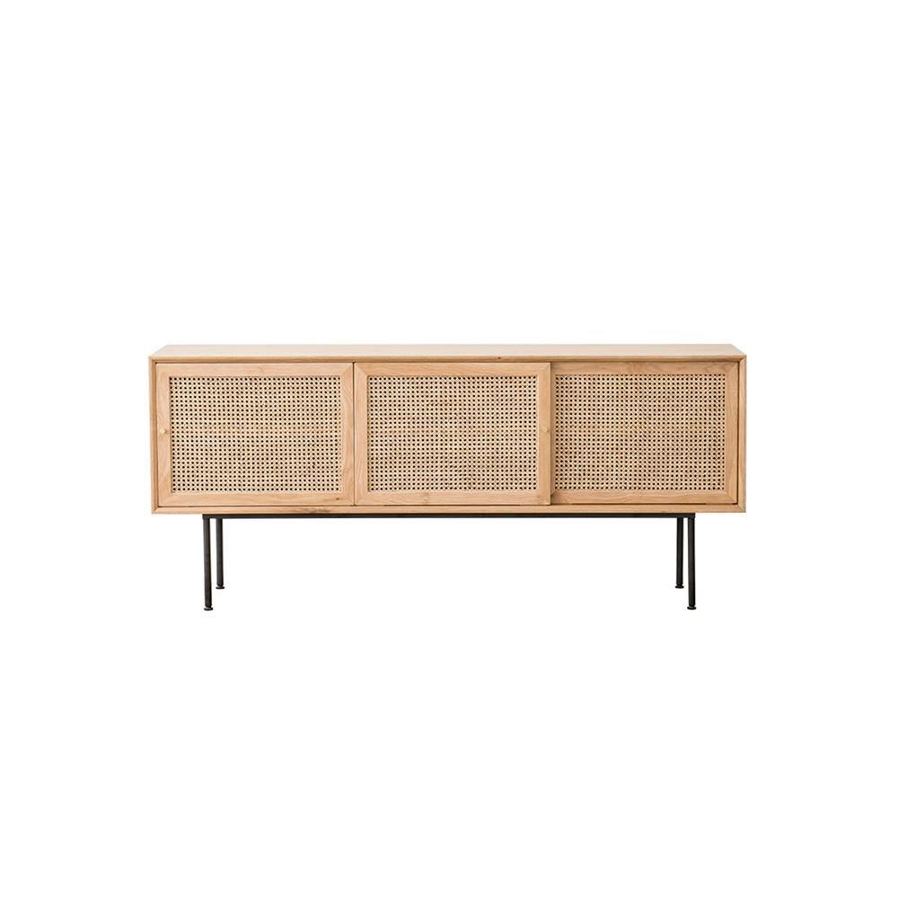 Cement Sideboard / TV Stand, Light Oak-Weilai Concept-Weilai Concept