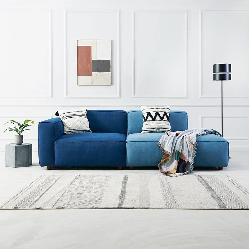Chul Three Seater Sofa, Modular Sofa, Blue-Sofas-Weilai Concept-Weilai Concept