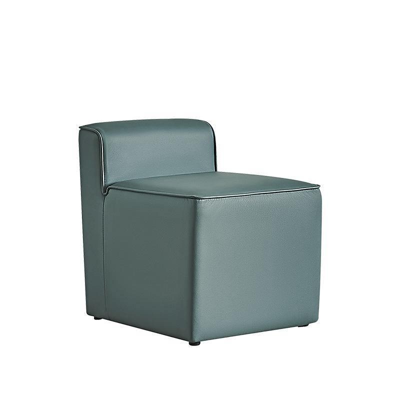 Clay Footstool, Leather-Weilai Concept-Blue-Weilai Concept