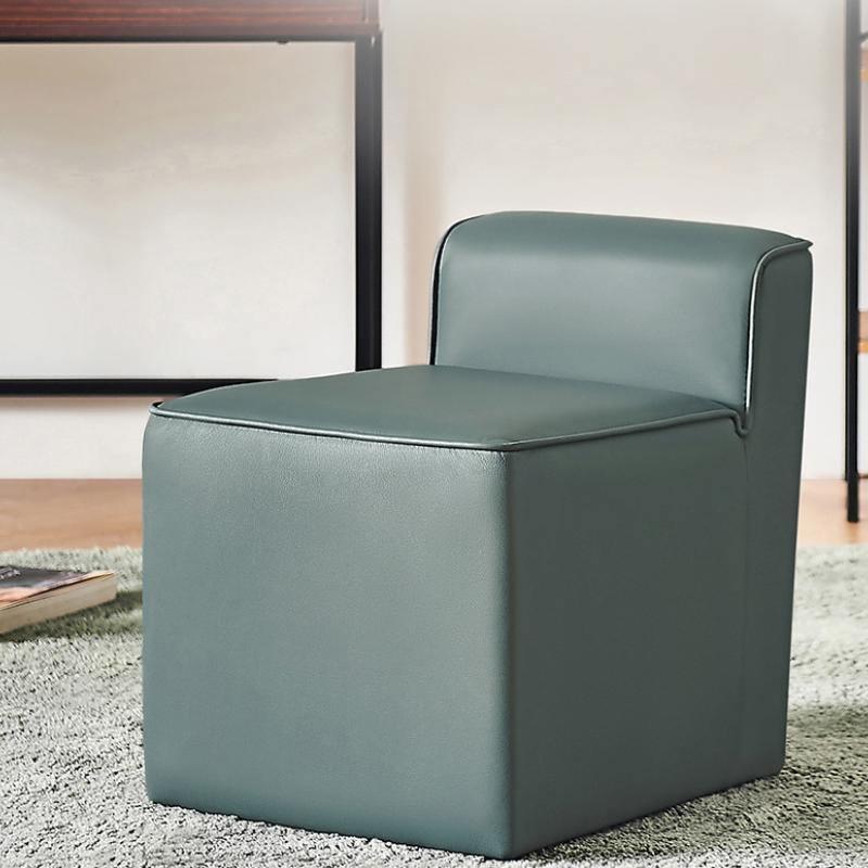 Clay Footstool, Leather-Weilai Concept-Weilai Concept