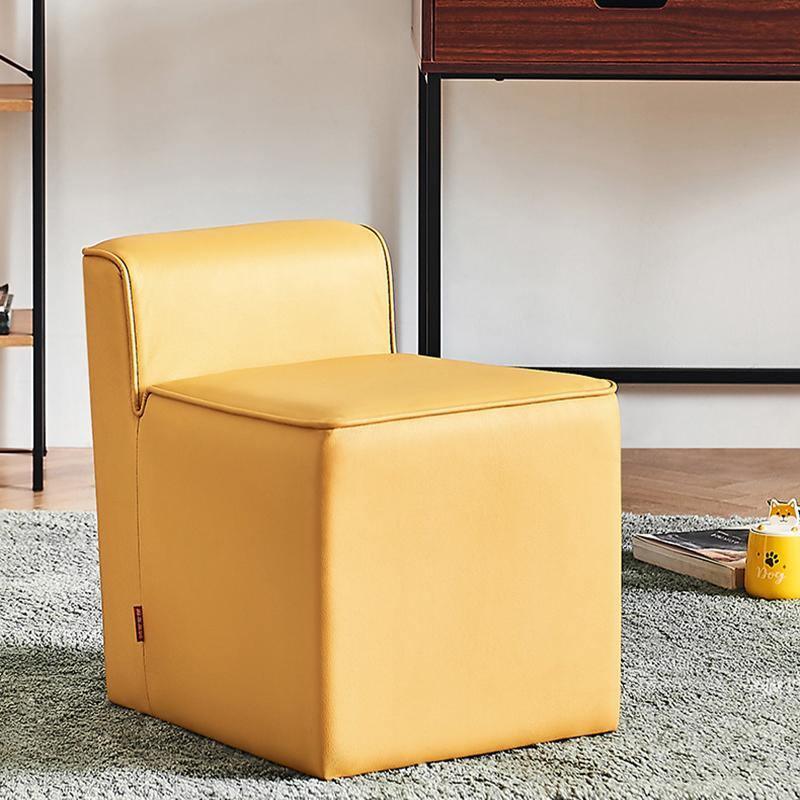 Clay Footstool, Leather-Weilai Concept-Weilai Concept