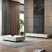 Dionne Coffee Table, Sintered Stone, White Marble Effect-Weilai Concept-Weilai Concept