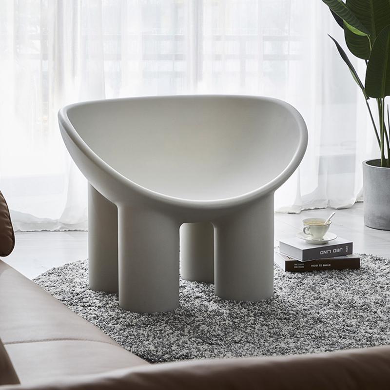 Roly Poly Fiberglass Armchair With Cushion, Grey-Weilai Concept-Weilai Concept