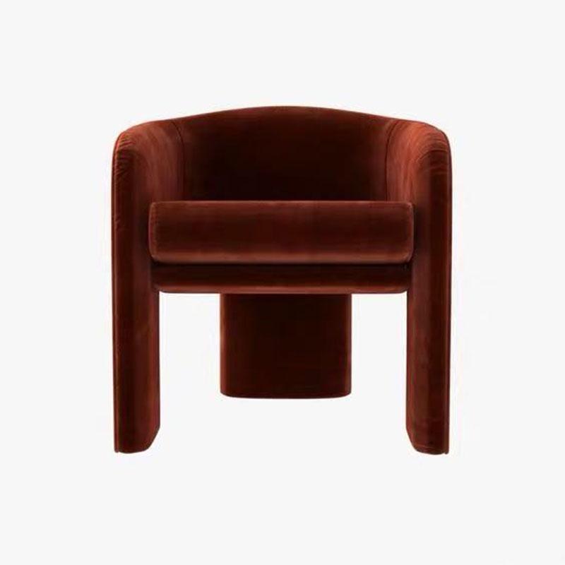 Milo Baughman Armchair, Velvet-Weilai Concept-Red-Weilai Concept