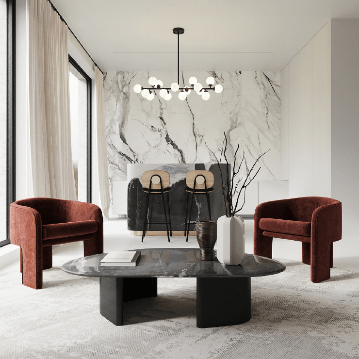 Milo Baughman Armchair, Velvet-Weilai Concept-Weilai Concept