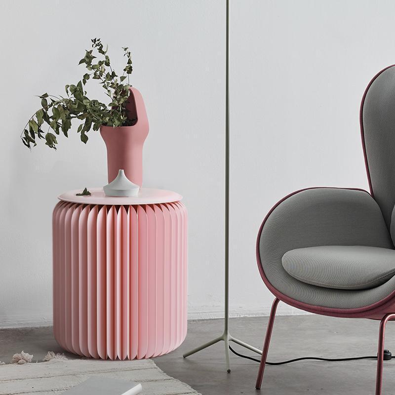 Pink Mini Accordion Stool-Weilai-Weilai Concept