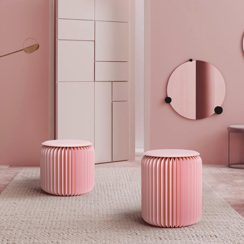 Pink Mini Accordion Stool-Weilai-Weilai Concept