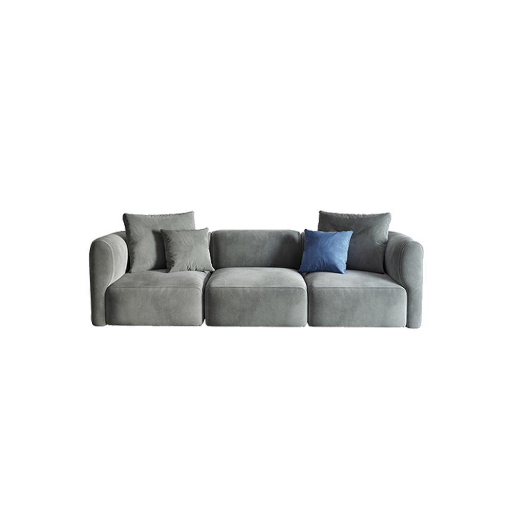 FIN Four Seater Sofa, Four Seater Corner Sofa, Grey Velvet-Weilai Concept-Weilai Concept