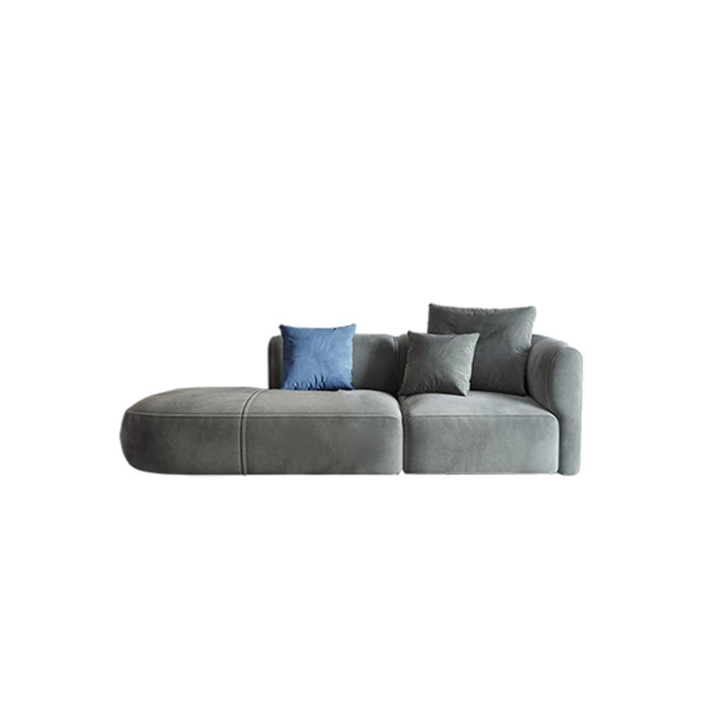FIN Four Seater Sofa, Four Seater Corner Sofa, Grey Velvet-Weilai Concept-Weilai Concept