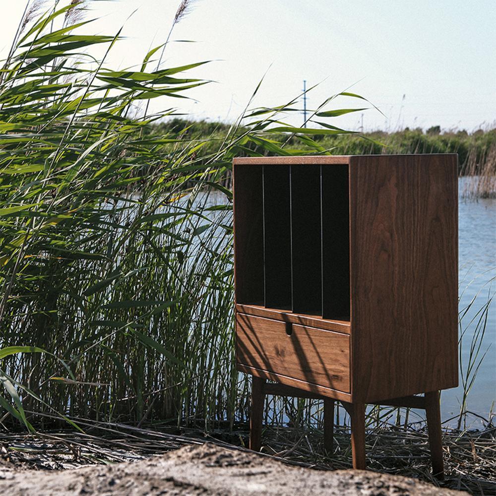 FU28 Bedside Table, Dark Oak-Weilai-Weilai Concept