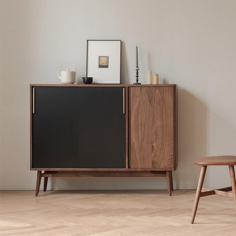 FU3 Shoe Storage, Walnut & Black-Weilai-Weilai Concept