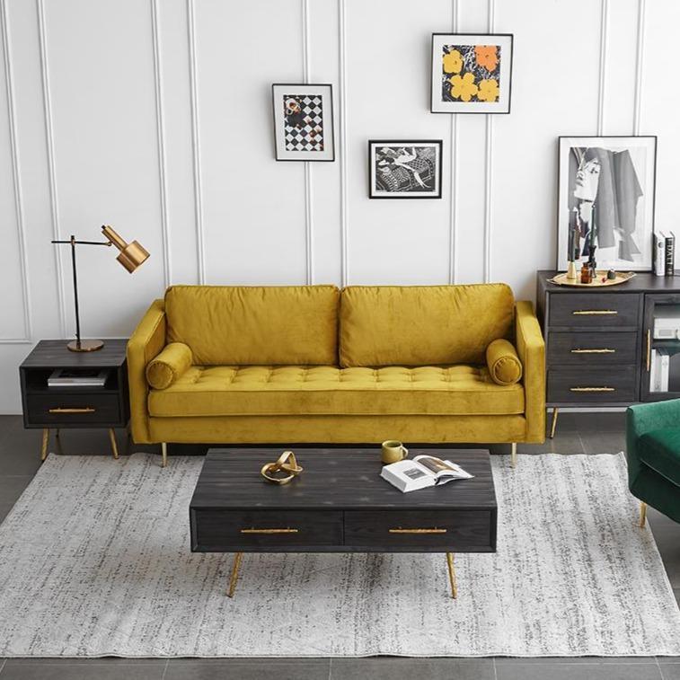 Hanoi Three Seater Sofa, Velvet-Weilai Concept-Weilai Concept