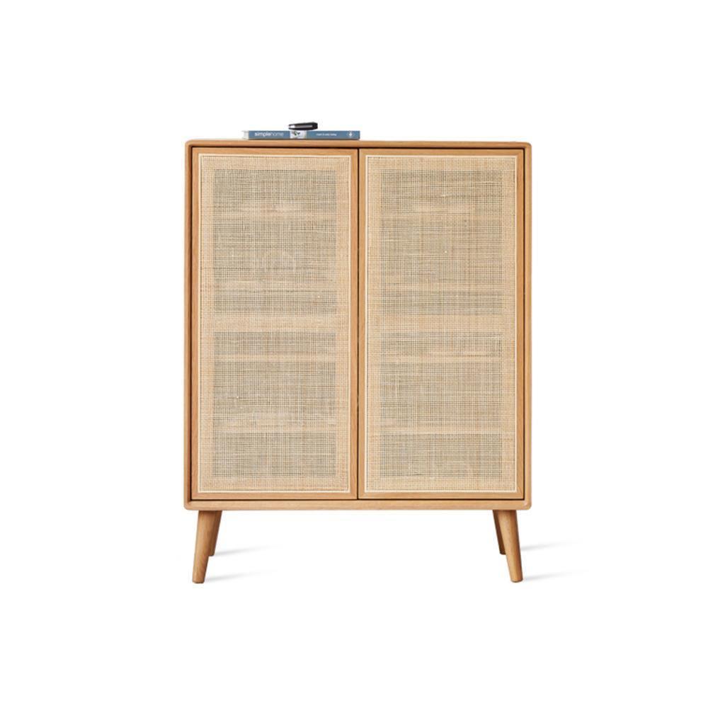Hans Rattan Shoe Storage Cabinet, Oak-Weilai Concept-Weilai Concept