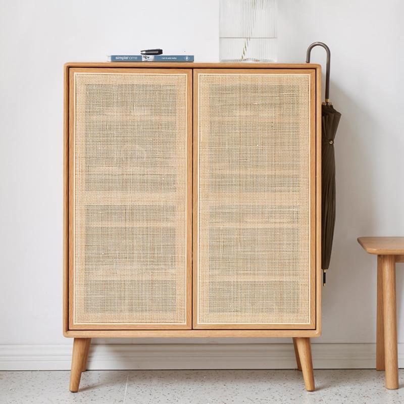 Hans Rattan Shoe Storage Cabinet, Oak-Weilai Concept-Weilai Concept