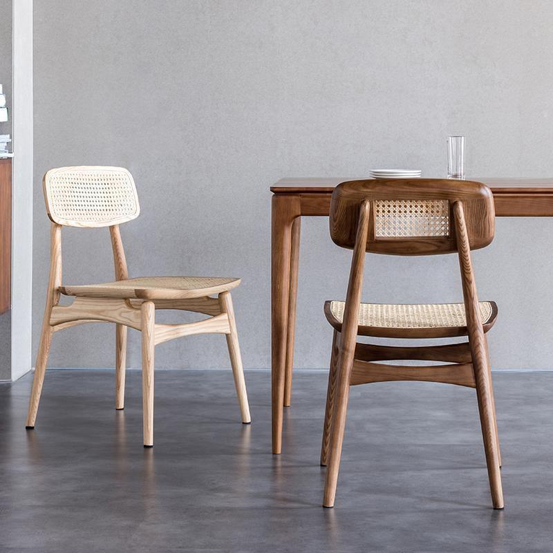 Hans Style Rattan Dining Chair, Light Oak & Walnut For Display-Weilai Concept-Weilai Concept