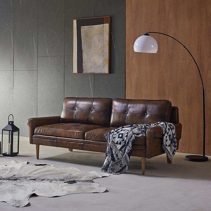 Hemenway Two Seater Sofa, Full Grain Leather-Weilai Concept-Weilai Concept