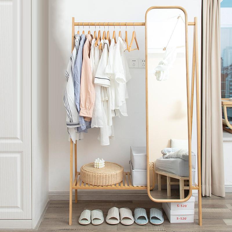 IR39 Coat Rack with Mirror-Weilai Concept-Oak-Weilai Concept