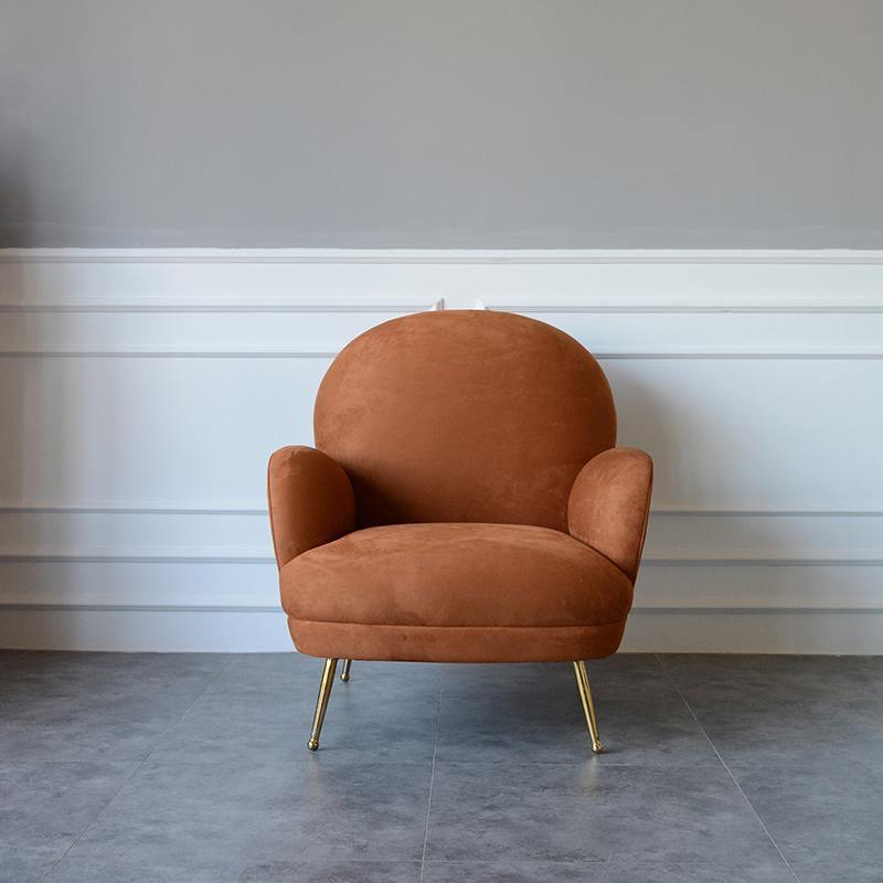Juno Armchair, Brown Velvet-Weilai Concept-Weilai Concept