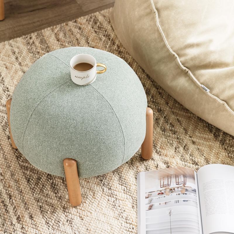 K19 LADYBUG Kid Footstool-Weilai Concept-Green-Linen-Weilai Concept