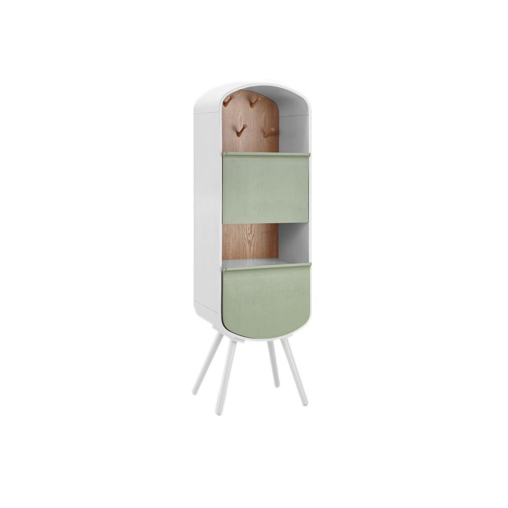 Kya Bookcase, Wood Shelving Unit-Weilai Concept-Tall-White-Green-Weilai Concept