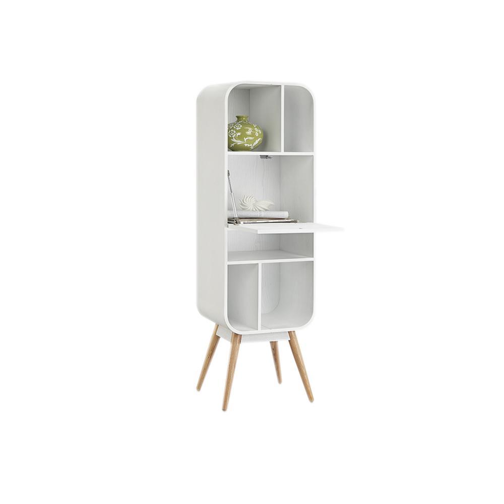 Kya Bookcase, Wood Shelving Unit-Weilai Concept-Tall-White-Weilai Concept