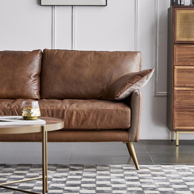 Luna Three Seaters Sofa, Three Seater Corner Sofa, Real Leather-Weilai Concept-Weilai Concept