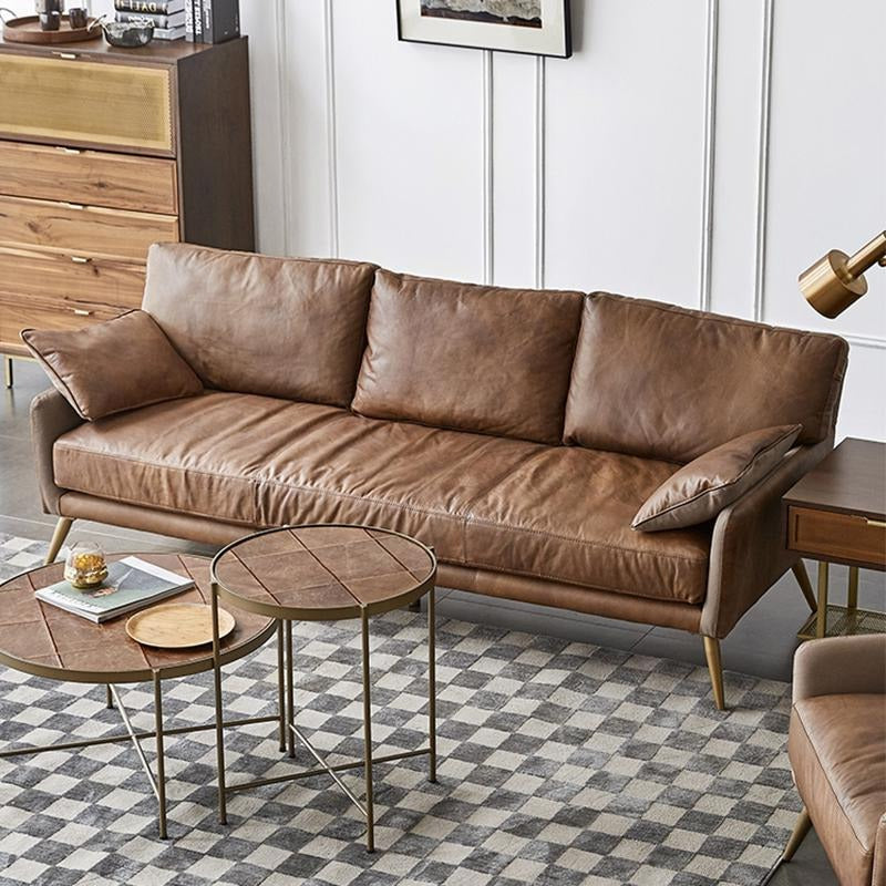 Luna Three Seaters Sofa, Three Seater Corner Sofa, Real Leather-Weilai Concept-Weilai Concept