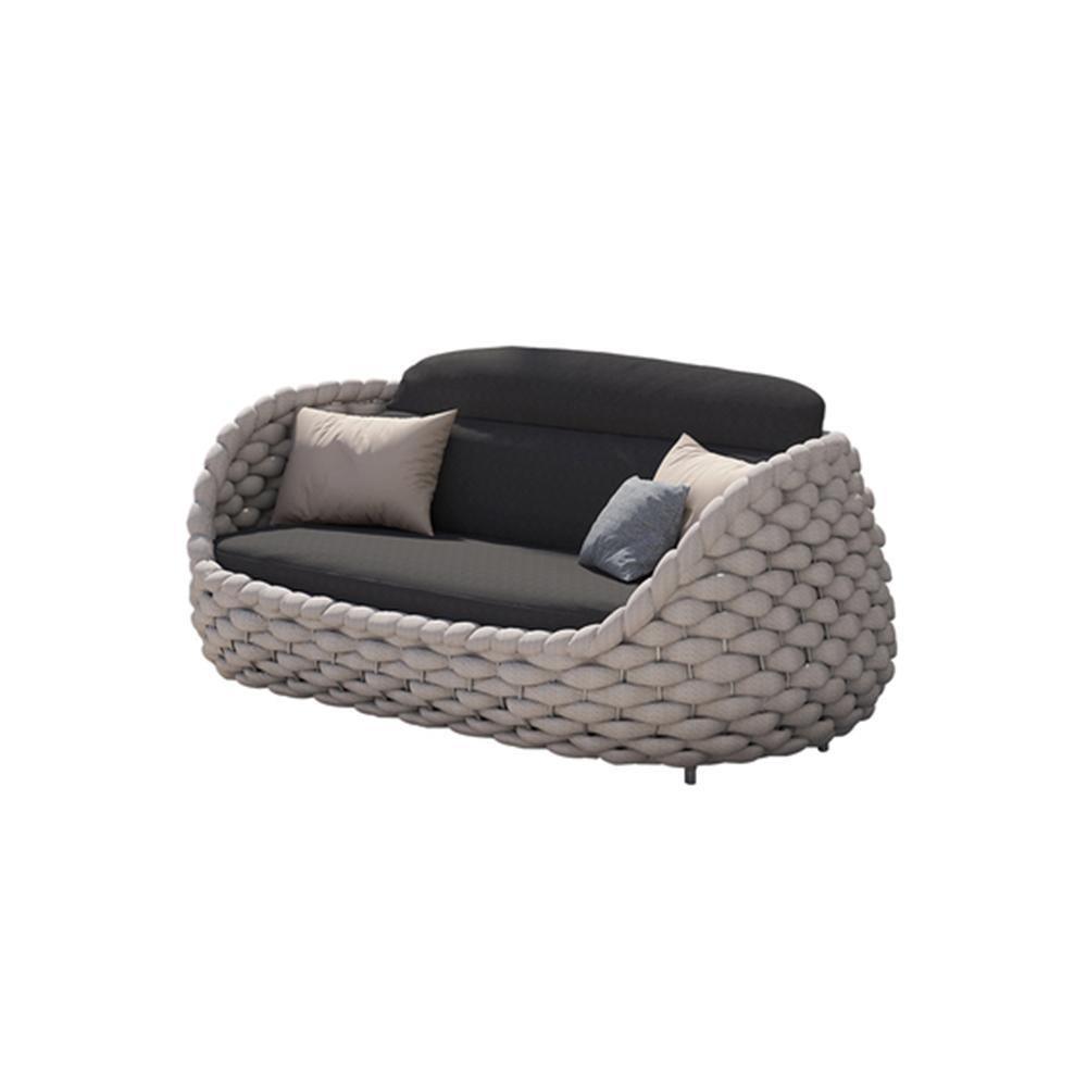 Marbella Textilene Rope Woven Outdoor Sofa Set, Grey-Weilai Concept-Weilai Concept