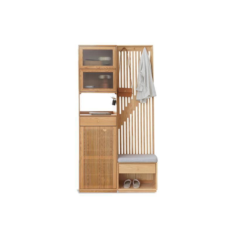 Nidda Oak Shoe Storage With Bench-Weilai Concept-Weilai Concept