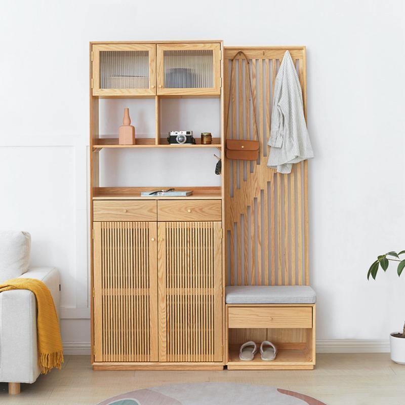 Nidda Oak Shoe Storage With Bench-Weilai Concept-Weilai Concept