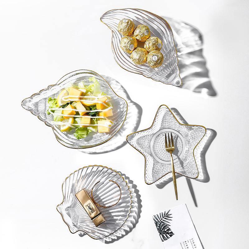 Ocean: A Set Of Four Plates, Glassware-Weilai Concept-Weilai Concept