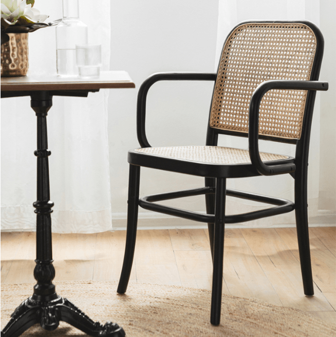 Paris G04 Rattan Dining Chair, Walnut-Weilai Concept-Weilai Concept