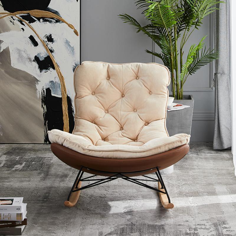 Phoebe Rocking Chair, Suede-Weilai Concept-Weilai Concept