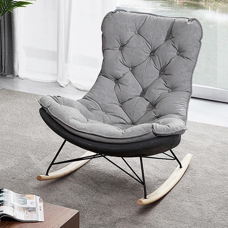Phoebe Rocking Chair, Suede-Weilai Concept-Weilai Concept