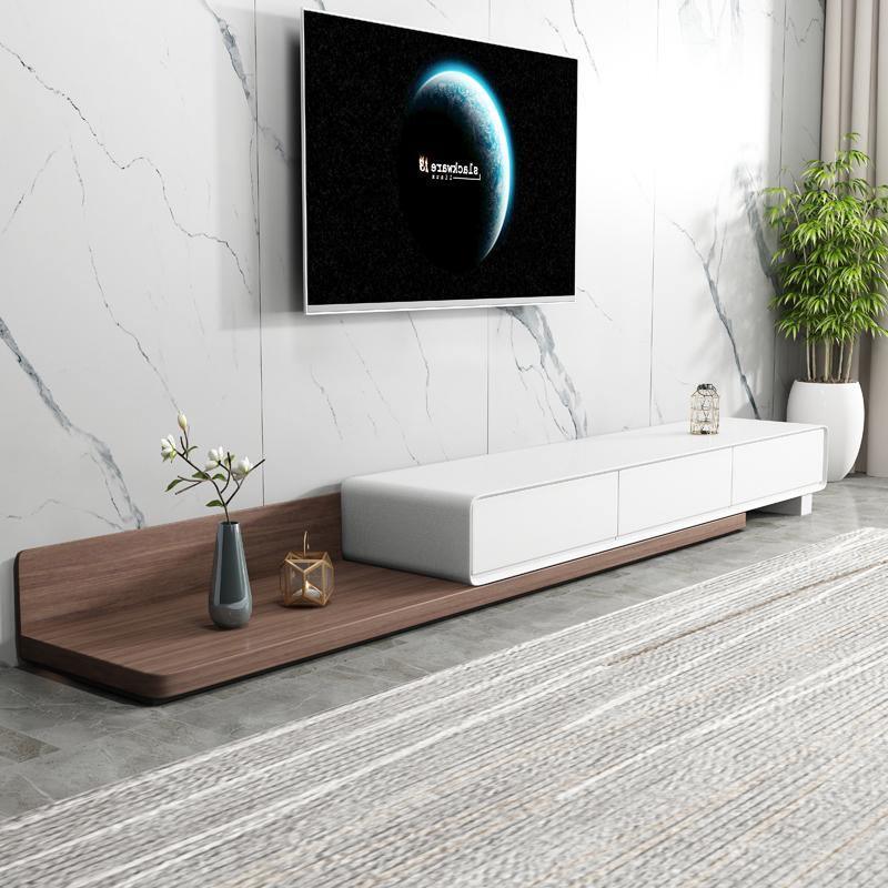 Pina Extendable TV Stand, Plywood-Weilai Concept-White+Oak-Weilai Concept