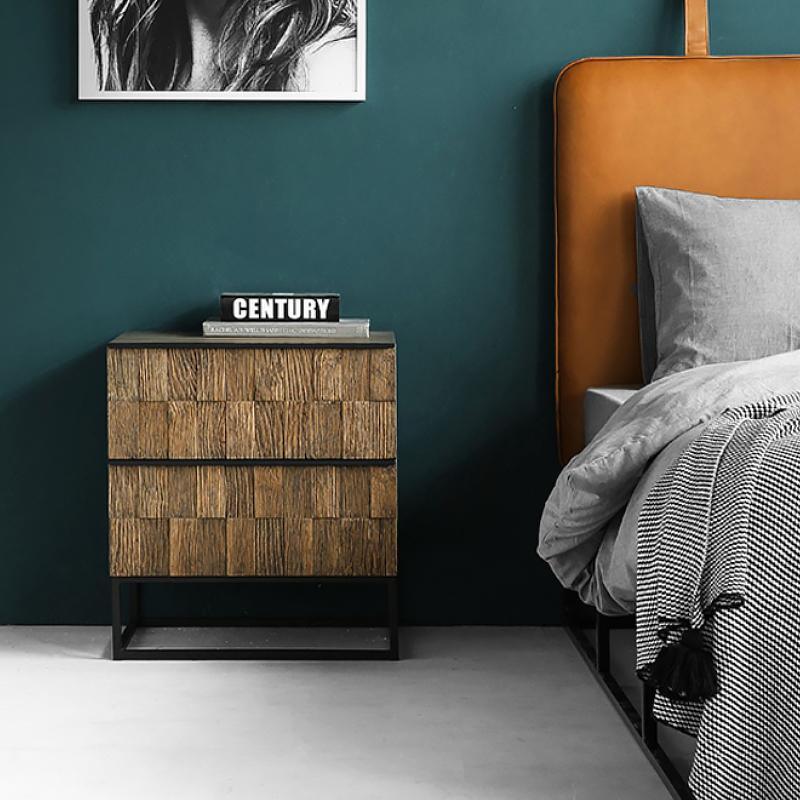 Pine Bedside Table, Oak-Weilai Concept-Weilai Concept