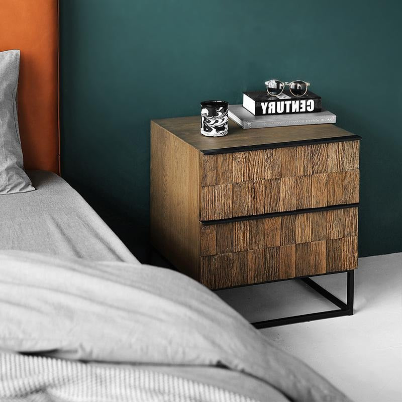 Pine Bedside Table, Oak-Weilai Concept-Weilai Concept