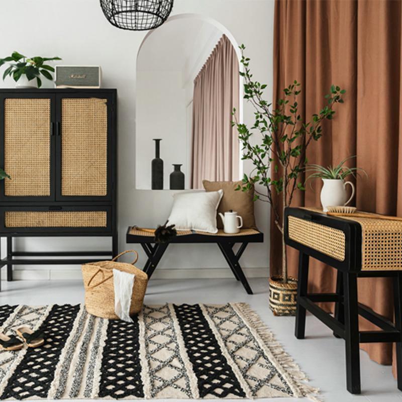 Saul Rattan Side Table, Bedside Table-Weilai Concept-Weilai Concept